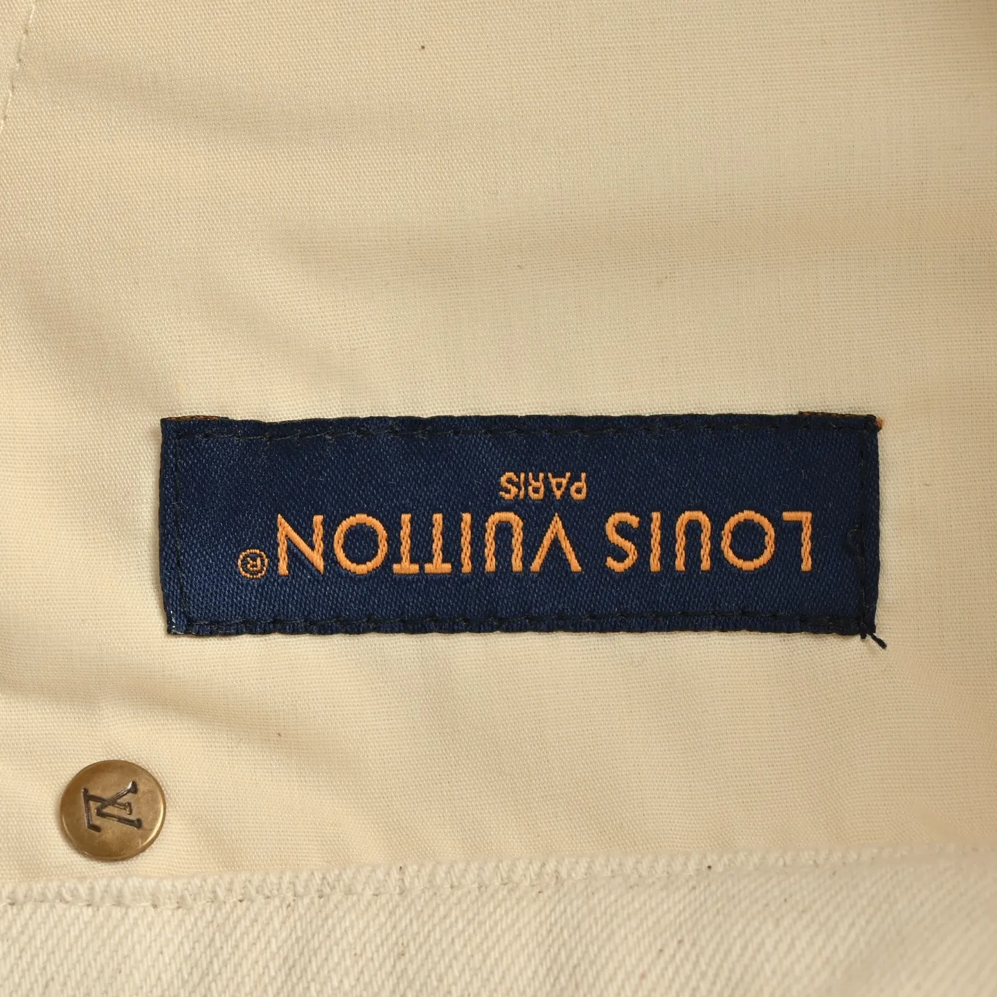Louis Vuitton/Louis Vuitton 25ss pocket leather label denim shorts